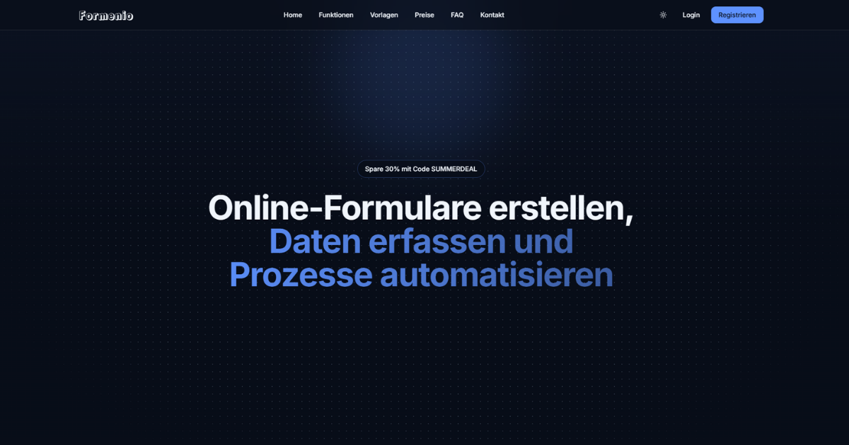 Formenio – Online-Formulare ohne Programmierung erstellen