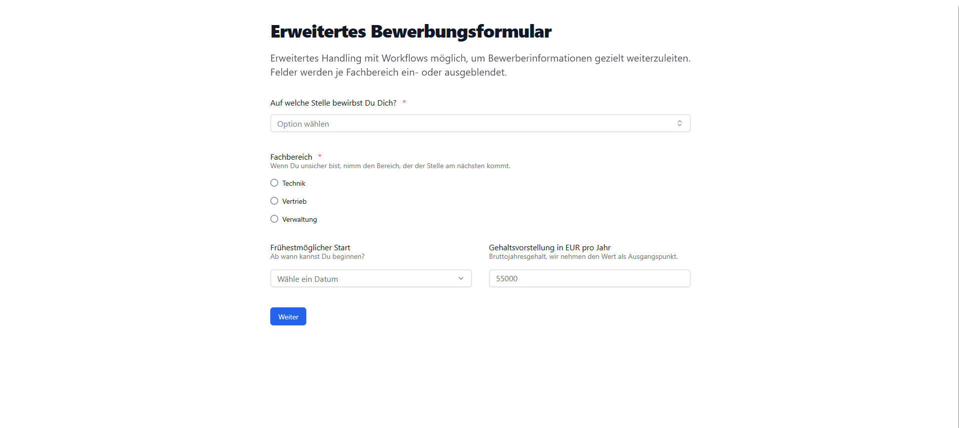 Formular-Editor im Light Mode